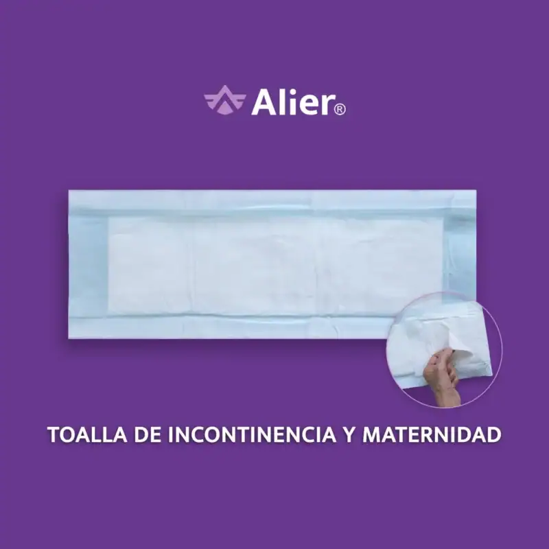 Toalla para incontinencia y maternidad. Tallas: M, L y XL. Alier® Pañales para Adultos.