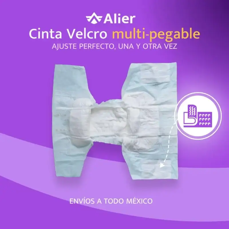 Pañales para adultos con cinta velcro multi-pegable. Alier® Pañales para adulto