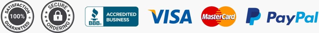 Logotipos de métodos de pago: Visa, MasterCard y PayPal, en fondo claro