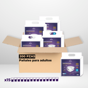 200 Pzas. Pañales para Adultos Nivel de absorción 15 Tallas: M, L y XL